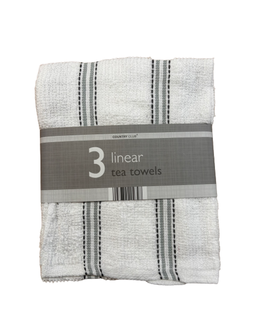 Linear Tea Towels Pack of 3